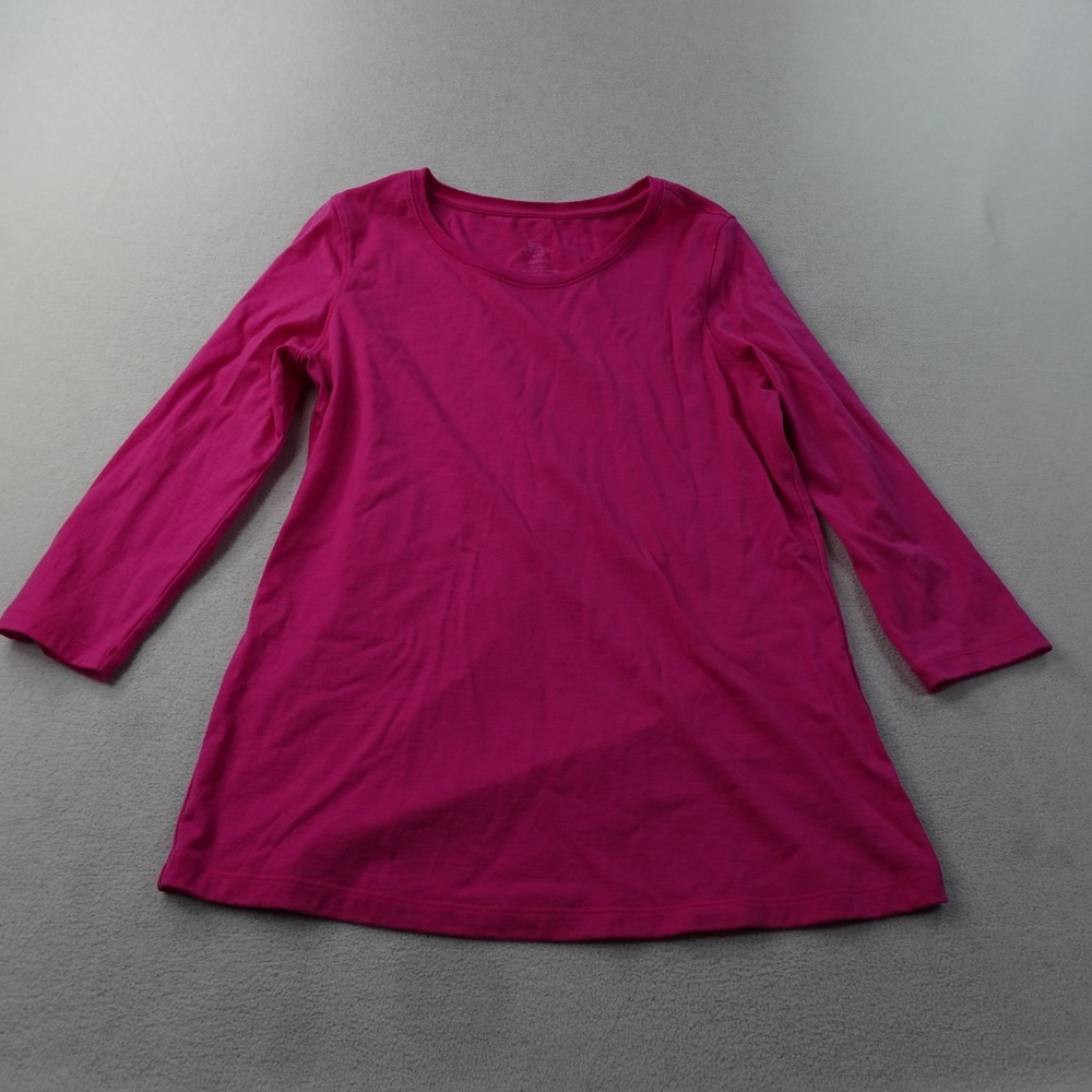 Woolx Jenny Merino Wool Shirt Womens M Pink 3/4 Sleeve Tunic Stretch Base Layer